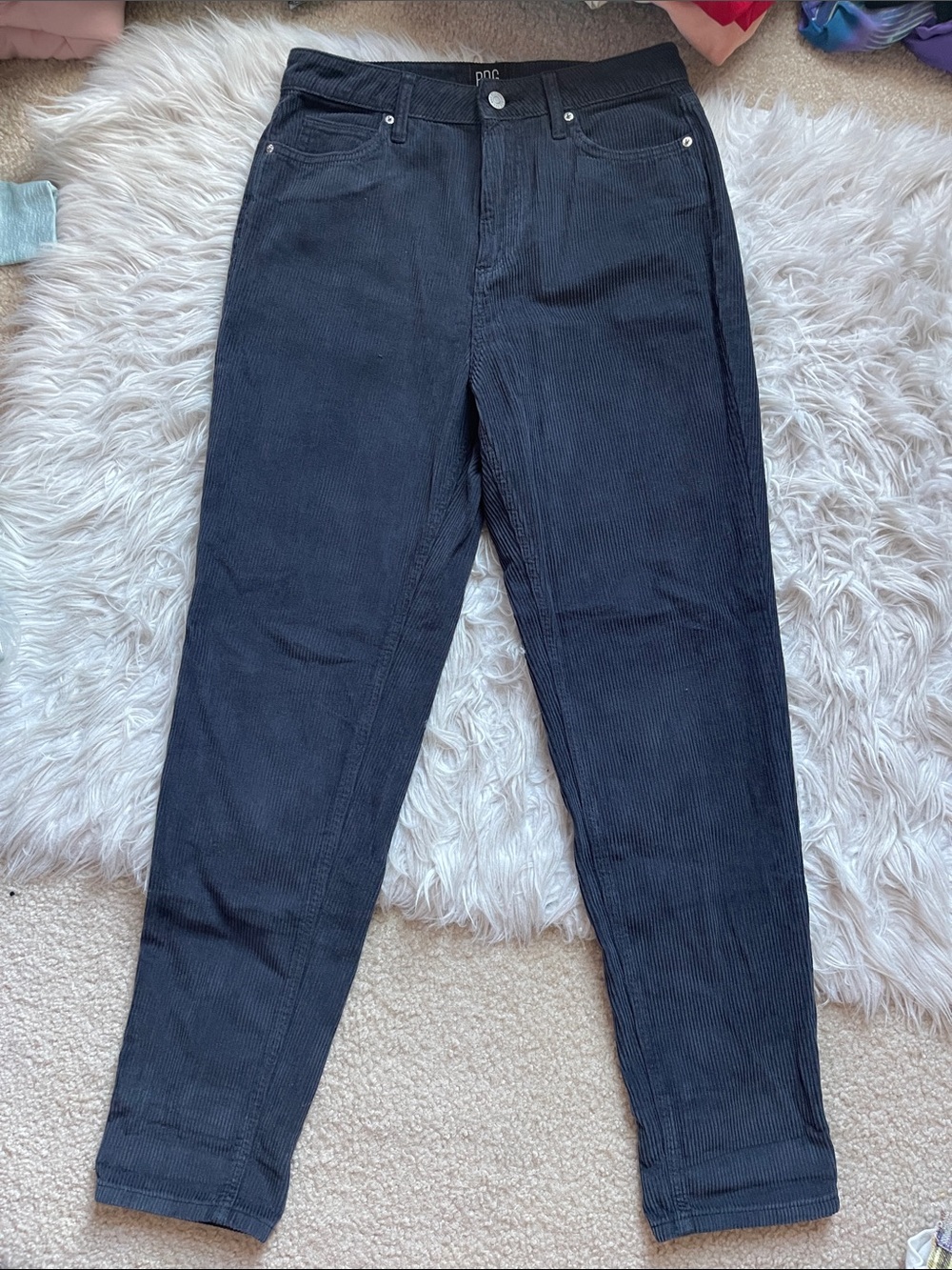 BDG Black Straight-Leg Corduroy Pants